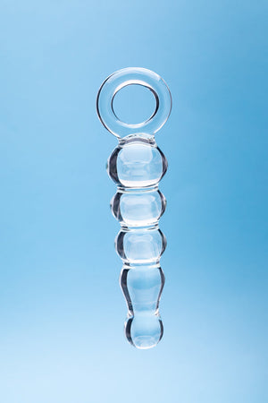 Clarity Hera's Tryst 4.9 In Glass Dildo with Circular Handle