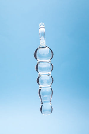 Clarity Hera's Tryst 4.9 In Glass Dildo with Circular Handle