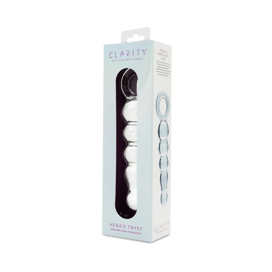 Clarity Hera's Tryst 4.9 In Glass Dildo with Circular Handle