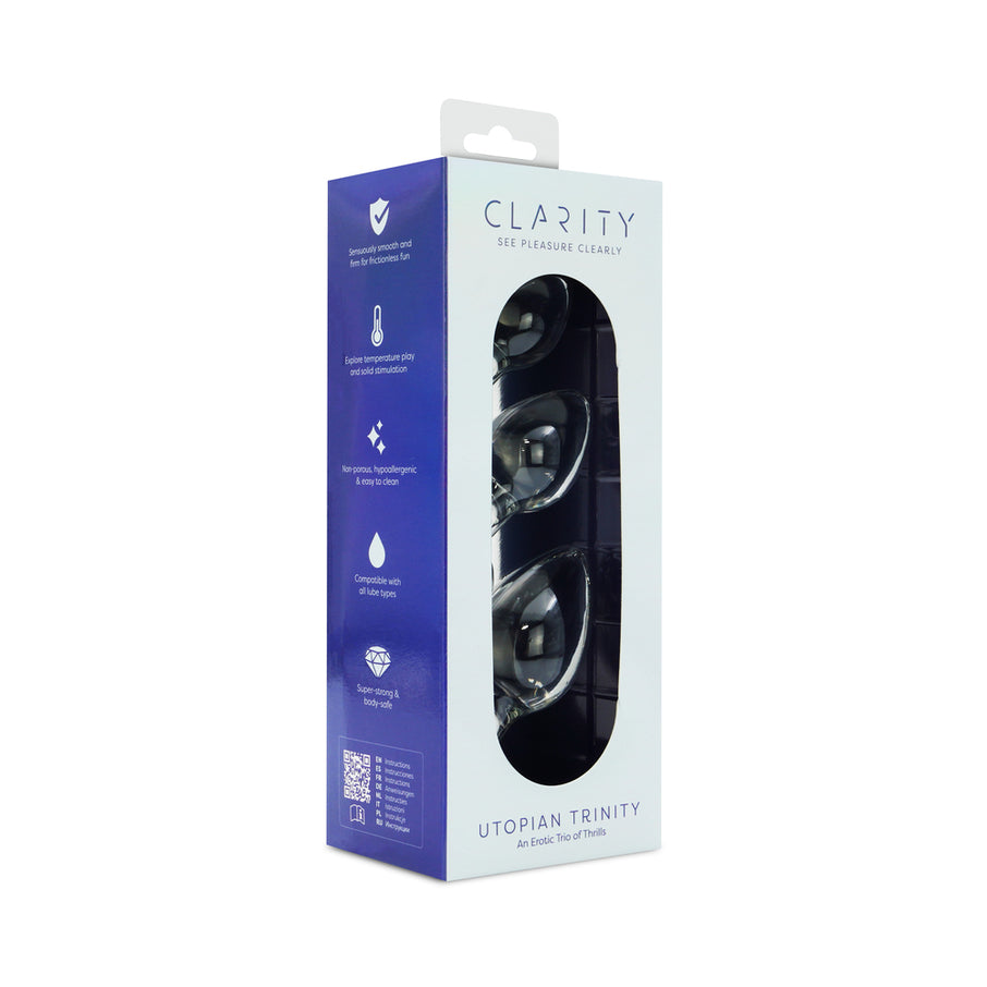 Clarity Utopian Trinity 3 PC Trainer Glass Butt Plug Set