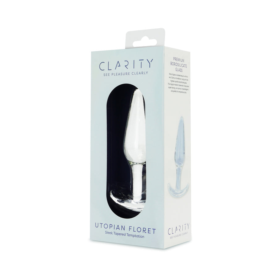 Clarity Utopian Floret 4.3 In Glass Butt Plug