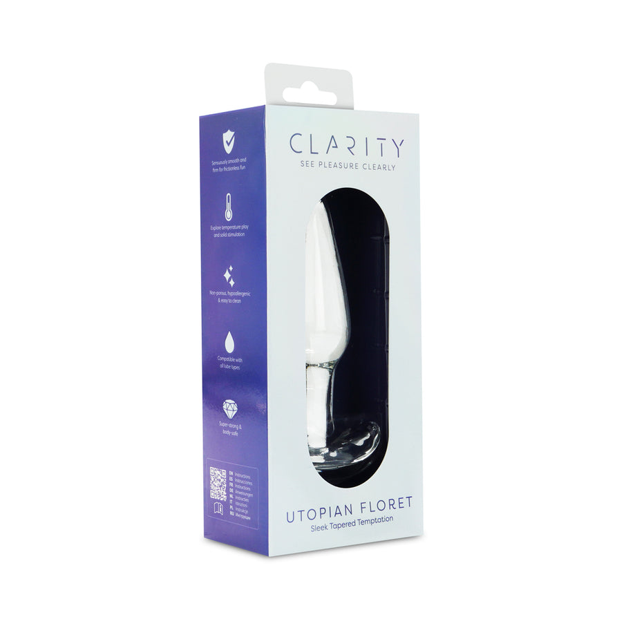Clarity Utopian Floret 4.3 In Glass Butt Plug