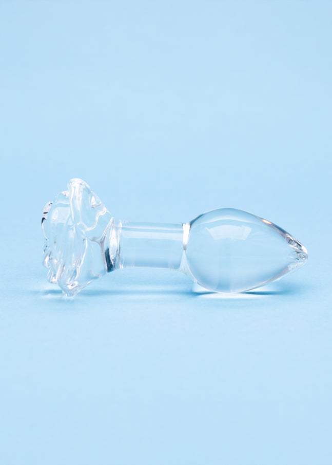 Clarity Utopian Bloom 4.3 In Glass Butt Plug