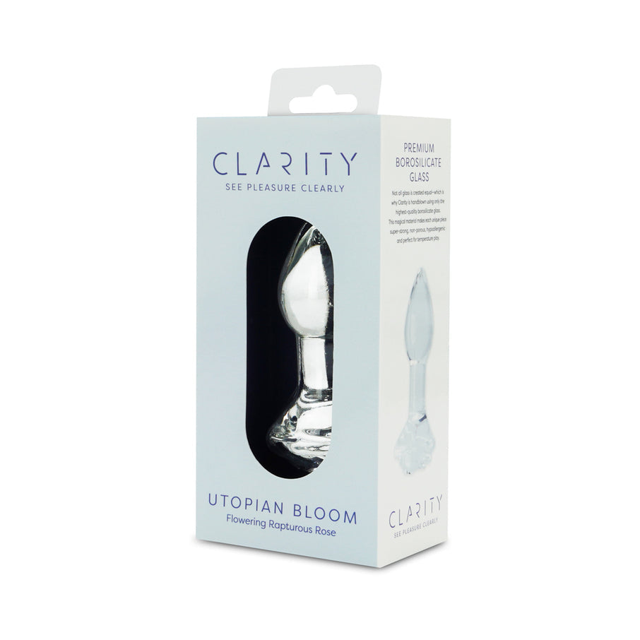 Clarity Utopian Bloom 4.3 In Glass Butt Plug