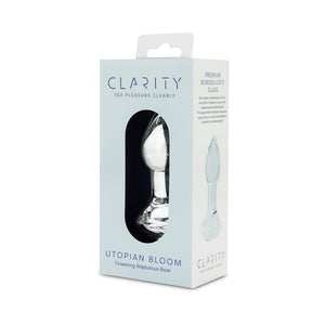 Clarity Utopian Bloom 4.3 In Glass Butt Plug