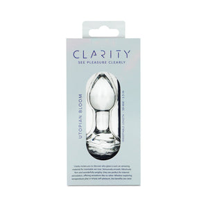 Clarity Utopian Bloom 4.3 In Glass Butt Plug