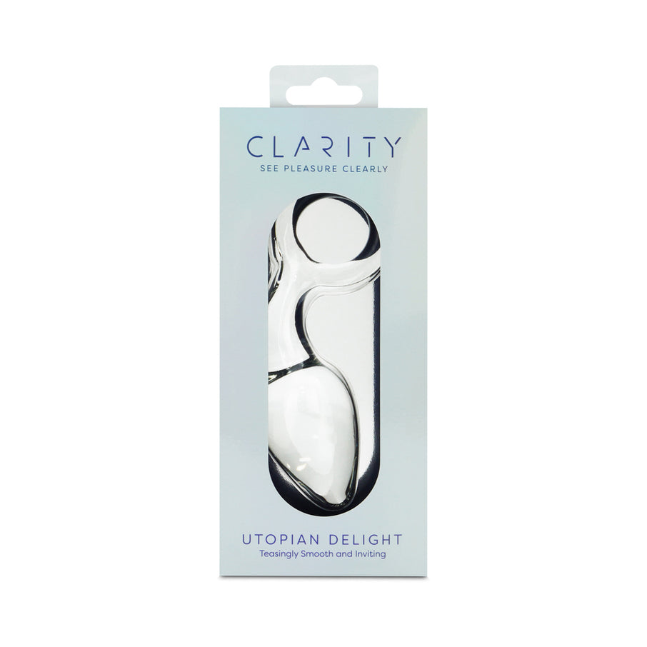 Clarity Utopian Delight 3.5 In Glass Butt Plug