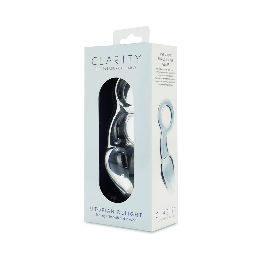 Clarity Utopian Delight 3.5 In Glass Butt Plug