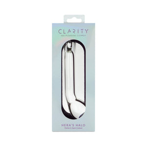 Clarity Hera's Halo 6 In Glass Dildo with Polished Circular Handle
