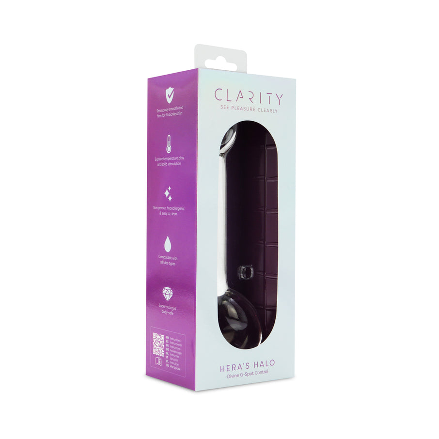 Clarity Hera's Halo 6 In Glass Dildo with Polished Circular Handle