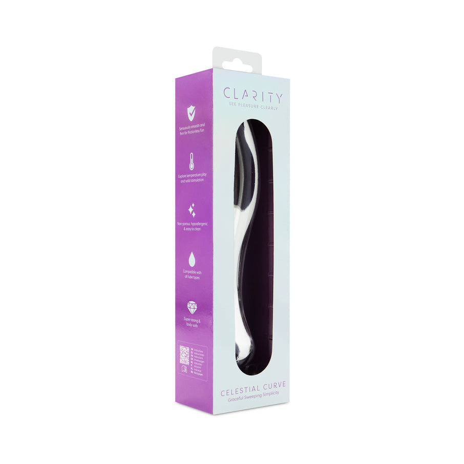 Clarity Celestial Curve 7.1 In Double Ended Glass Dildo
