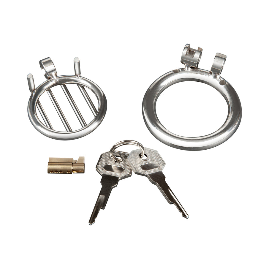 Blue Line Stainless Steel Inverted Micro Jail Time Role Play Penis Chastity Cage