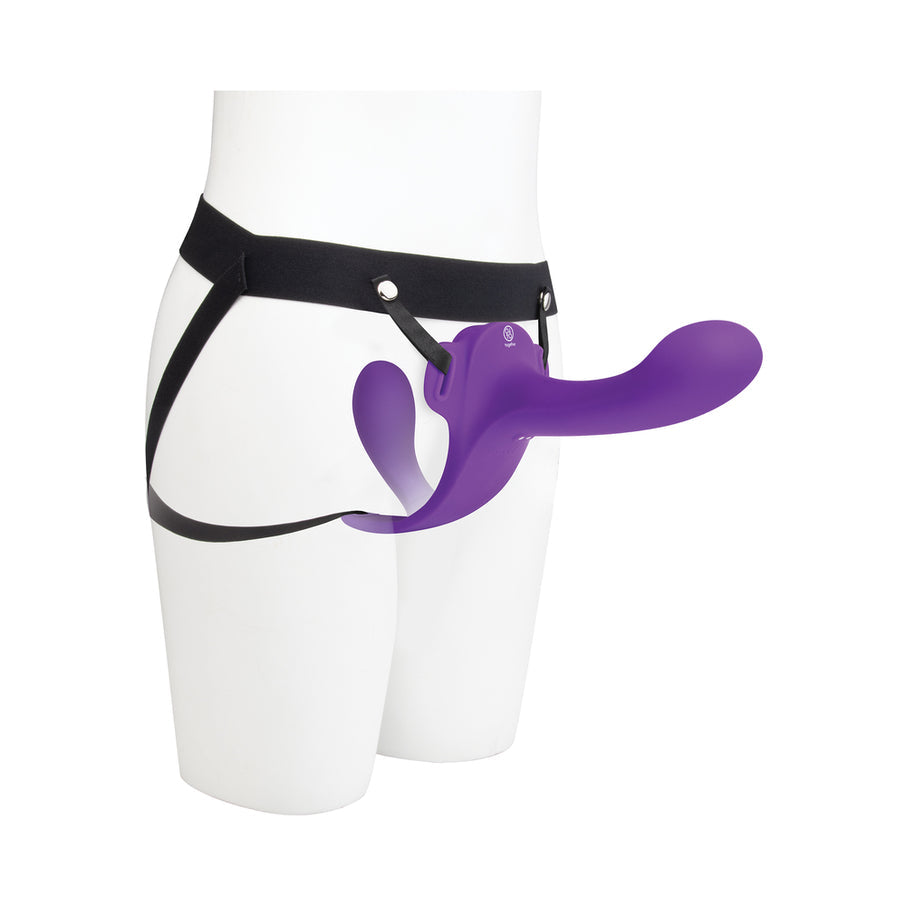 Together Lock-In Dual-Ended Vibrating Strap-on & Harness Set