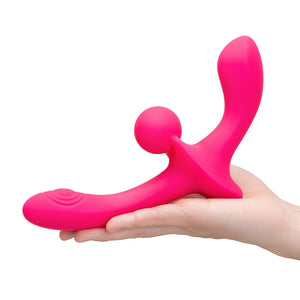 Together Double Tap Dual-Ended Vibrating Strapless Strap-on Pink