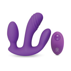Together Blended Pleasure Remote Controlled Triple-Pronged Vibrator