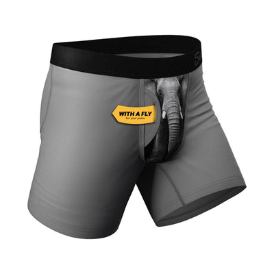 Shinesty The Junk In The Trunk Elephant Ball Hammock Pouch Underwear with Fly Grey