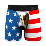 Shinesty The Mascot American Flag Ball Hammock Pouch Underwear with Fly Red/White/Blue
