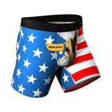 Shinesty The Mascot American Flag Ball Hammock Pouch Underwear with Fly Red/White/Blue