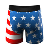 Shinesty The Mascot American Flag Ball Hammock Pouch Underwear with Fly Red/White/Blue