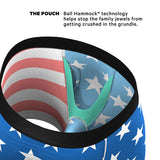 Shinesty The Mascot American Flag Ball Hammock Pouch Underwear with Fly Red/White/Blue