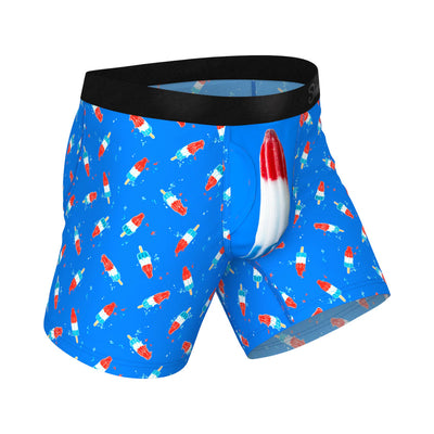 Shinesty The Popsicle Stick Apex USA Ball Hammock Pouch Underwear with Fly Blue
