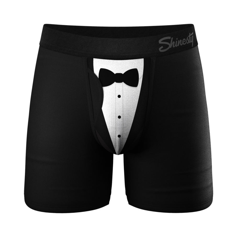 Shinesty The 009 Black Tuxedo Ball Hammock Pouch Underwear with Fly
