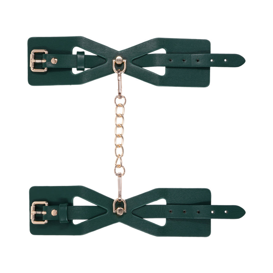 Sportsheets Sex & Mischief Indica Cutout Cuffs Green/Gold