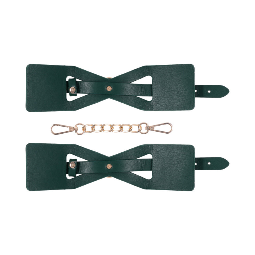 Sportsheets Sex & Mischief Indica Cutout Cuffs Green/Gold