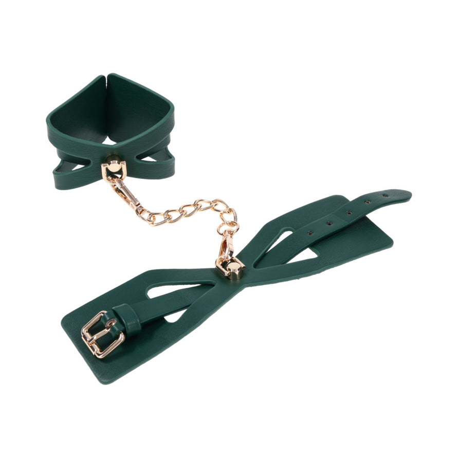 Sportsheets Sex & Mischief Indica Cutout Cuffs Green/Gold
