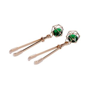 Sex & Mischief Indica Crystal Nipple Clips Green/Gold