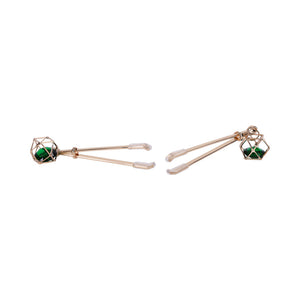 Sex & Mischief Indica Crystal Nipple Clips Green/Gold