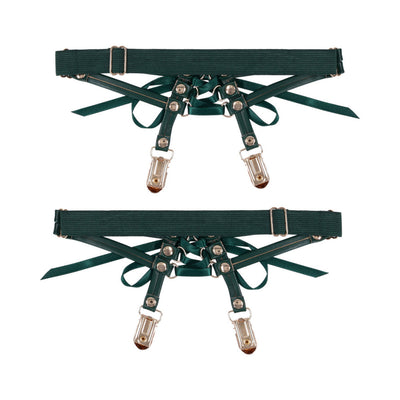 Sex & Mischief Indica Laced Up Garter Green