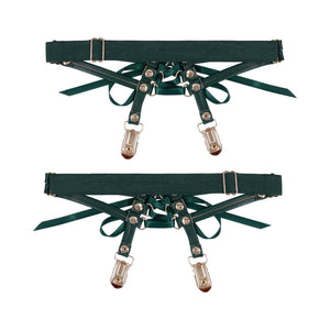 Sex & Mischief Indica Laced Up Garter Green