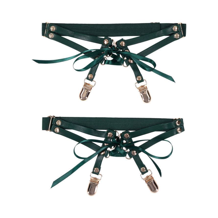 Sex & Mischief Indica Laced Up Garter Green