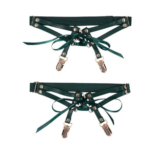 Sex & Mischief Indica Laced Up Garter Green