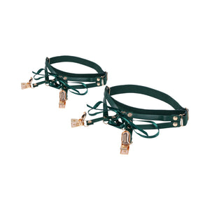 Sex & Mischief Indica Laced Up Garter Green