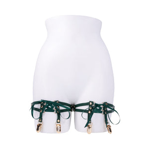 Sex & Mischief Indica Laced Up Garter Green
