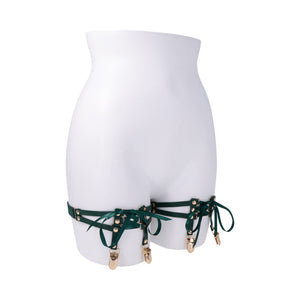 Sex & Mischief Indica Laced Up Garter Green
