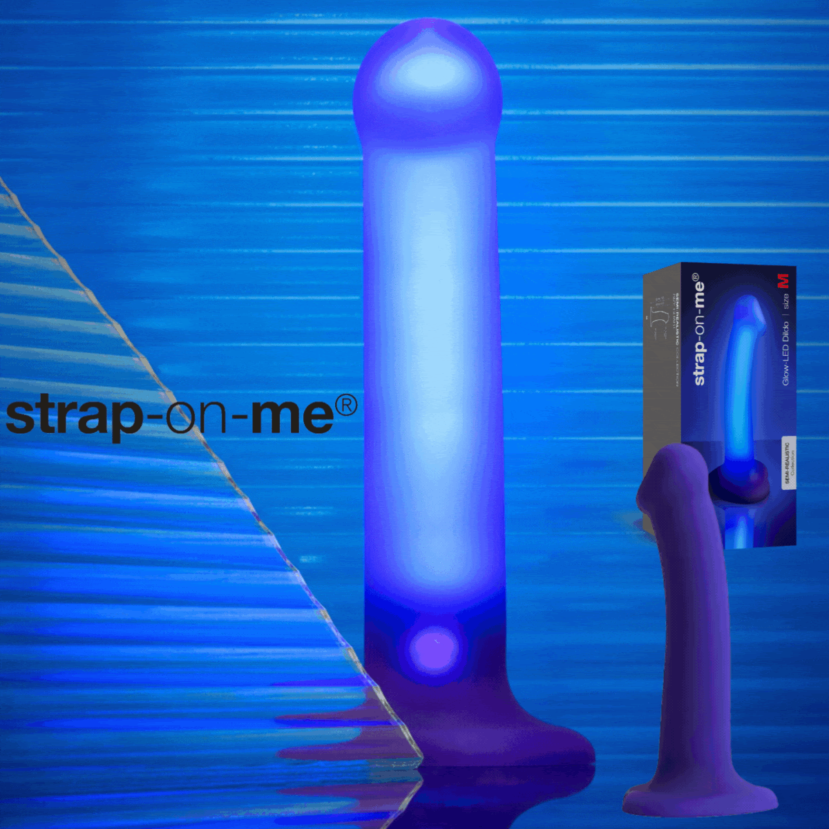 Strap-on-Me 6 Light Mode Glow-Led Dildo Purple