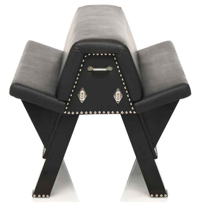 Master Series Bareback Couple's Adventurous Play Bondage Horse Bench Black