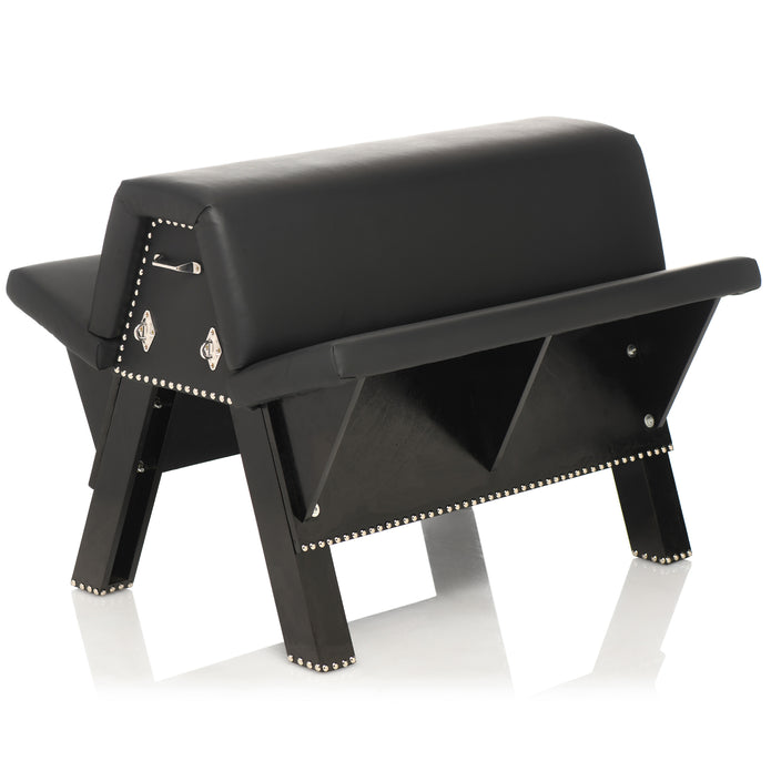 Master Series Bareback Couple's Adventurous Play Bondage Horse Bench Black