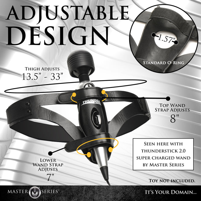 Master Series Thunder Strap Wand Thigh Harness Black