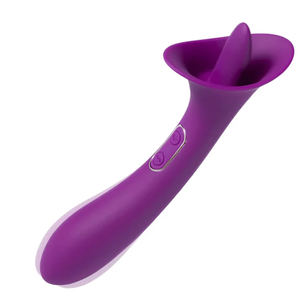 Adele Clit Licking Tongue Vibrator with G Spot Stimulator Purple