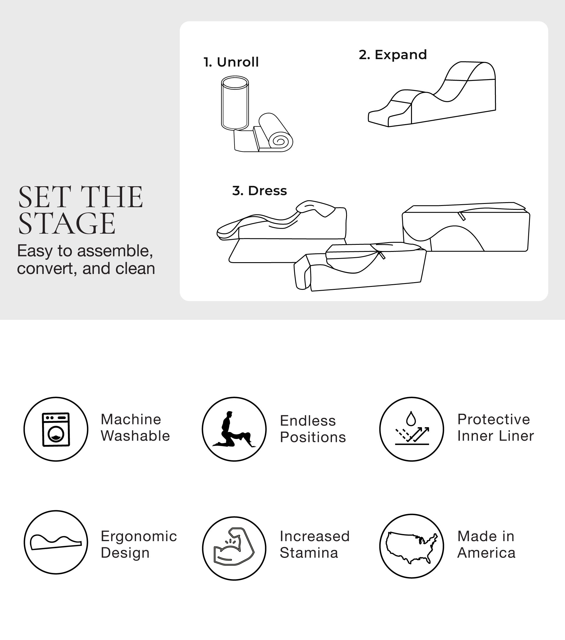 Liberator Bondage Aria Flip Chaise 22 Inch Wide Convertible Sex Chair and Bed Bench with Cuffs