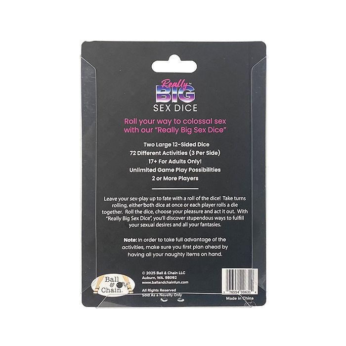 Really Big Sex Dice Couples Sexy Foreplay Game