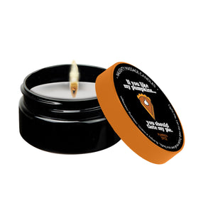 Kama Sutra Halloween Mini Massage Candle 1oz "Taste my Pie" Pumpkin Spice