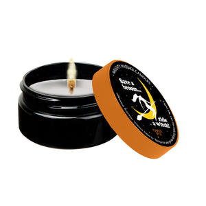 Kama Sutra Halloween Mini Massage Candle 1oz "Ride a Witch" Pumpkin Spice