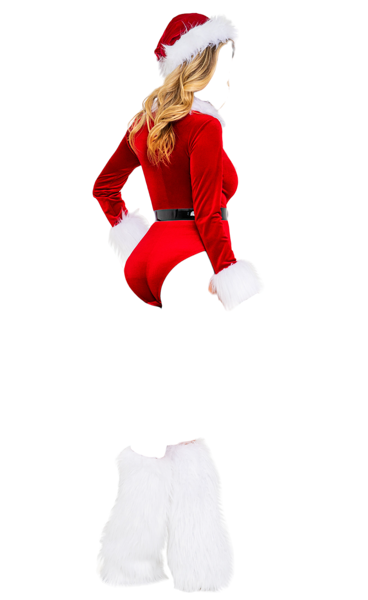Roma Costume 2 PC Joyful Santa Long Sleeve Velvet Romper Red/White