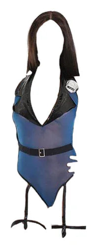 Coquette Fashion Mesh Cop Teddy with Attached Garters Blue One Size