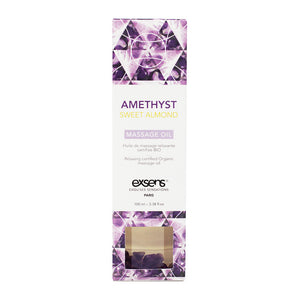 Exsens Amethyst Sweet Almond Crystal Organic Sensual Massage Oil 3.4 oz